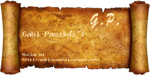 Gabl Paszkál névjegykártya